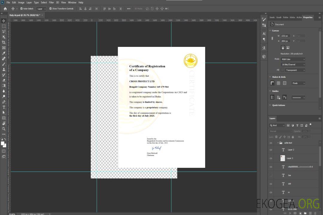 Modèle Word et PDF de certificat d'enregistrement du Bangladesh template Modèle Word et PDF de certificat d'enregistrement du Bangladesh template